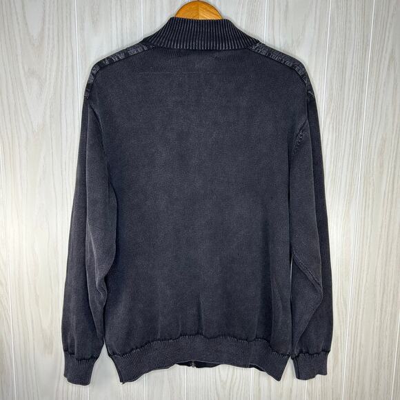 Cabela's Men's Cardigan Sweater SZ L Black Gray Grunge Mineral Wash Faded Look - Picture 6 of 8